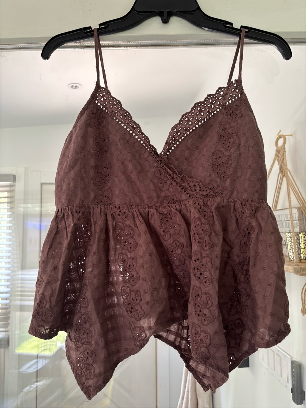 American Eagle Outfitters Brown Eyelet Lace Camisole